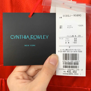 未使用品 CYNTHIA ROWLEY new york シルクパーティードレス