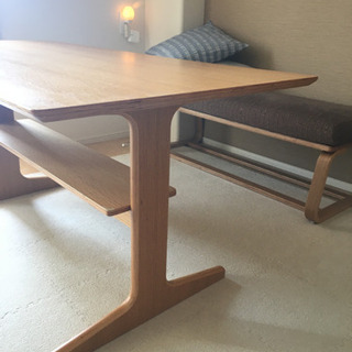 無印良品 木製テーブルベンチ ウォールナット材 北欧風 高級感 d0218