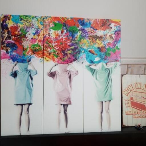 インテリアへ オシャレな絵画風壁掛けアート 珍しい3分割 ﾘｯｷｰ 多磨霊園のインテリア雑貨 小物 置物 オブジェ の中古あげます 譲ります ジモティーで不用品の処分