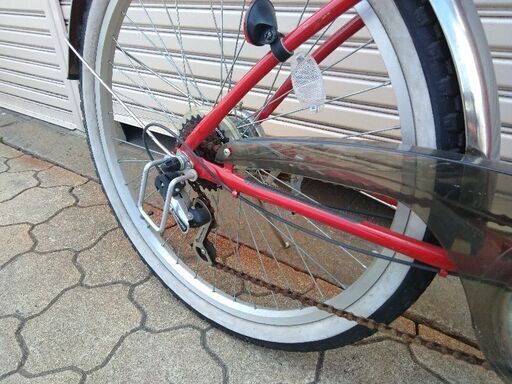 ビーチクルーザー風外装変速付ママチャリ】