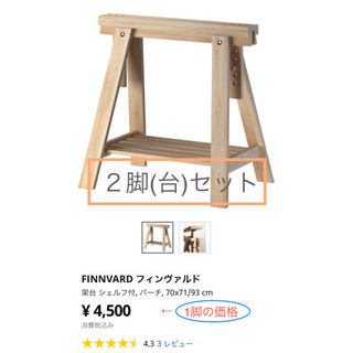 ※2脚セット：IKEA 架台(脚) FINNVARD フィンヴァルド