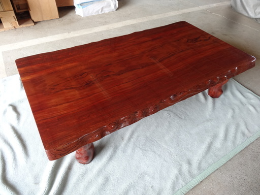 10,000円 最高級 花梨 無垢 一枚板 座卓 ローテーブル 家具