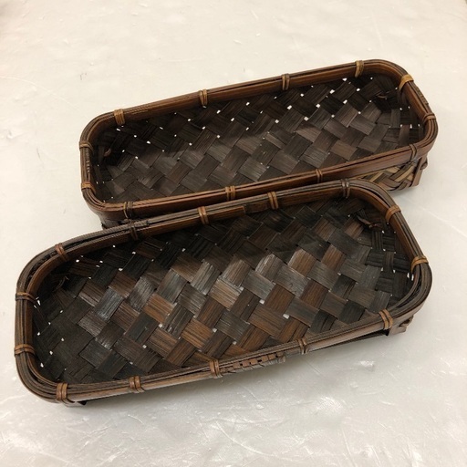 【未使用】カゴ2個セット　カトラリー入れにも！  25×10㎝