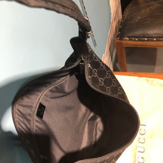 グッチ GUCCI ワンショルダーバッグ スウェード レザー GGシマ 黒