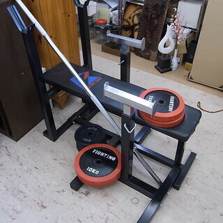 売約済　ファイティングロード WFG バーベル 65kgセット&トレーニングベンチ