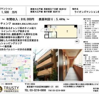 【ライオンズマンション西新宿第6】　オーナーチェンジ、即収入が得...