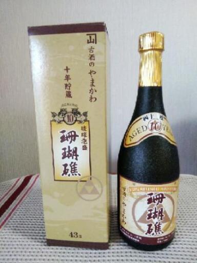 値下げ7000円から6000円　泡盛10年古酒珊瑚礁   43度 山川酒造720ml 換算すると22年古酒