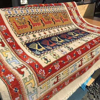 美品 絨毯 イラン製 カーペット (ANTIQUE アンティーク 輸入元/モリヨシ 購入額7万円