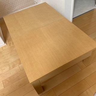 伸縮テーブル　ナチュラル　木製