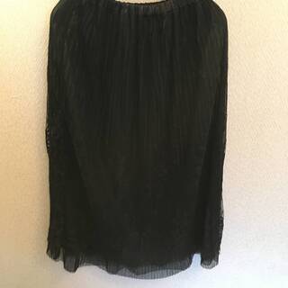 新品 ブルーベル レースリバーシブル スカート 黒 ブラック 裏表どちらも楽しめる素材です。