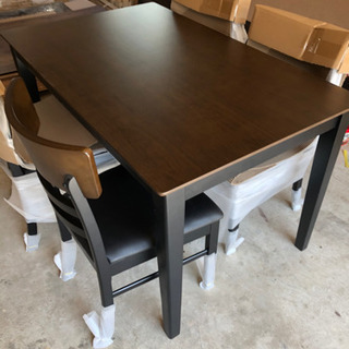 新品121サイズダイニング5点セットBR