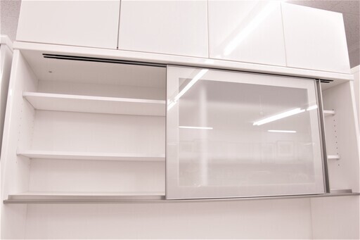 大きな　食器棚/キッチンボード　人気のホワイト　扉１枚欠品のため大特価★幅160×奥51×高さ236cm