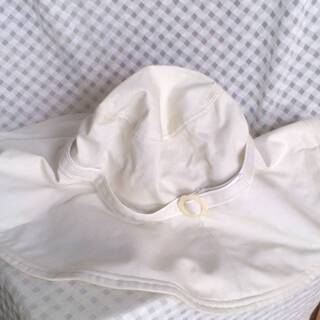 綿 100％　ホワイト　帽子　サイズ　57cm　日除け　汚れあり　白