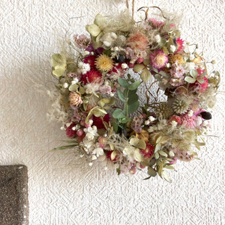 受注制作千日紅のナチュラルリース