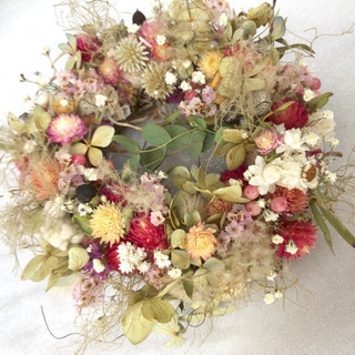 受注制作千日紅のナチュラルリース