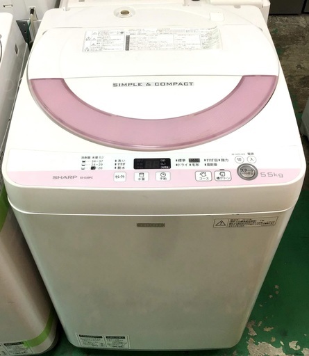 【送料無料・設置無料サービス有り】洗濯機 SHARP ES-G55P 中古