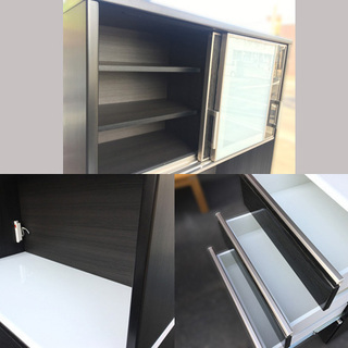 良品！ NITORI/ニトリ キッチンボード 食器棚 ポスティア100KBBK 約100