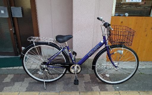 GEO×CROSS[ジオクロス]27吋 シティサイクル 外装6段/LEDオート/ブルーxブラック