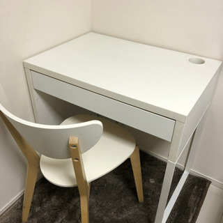 【勉強/テレワーク】机&椅子 ホワイト