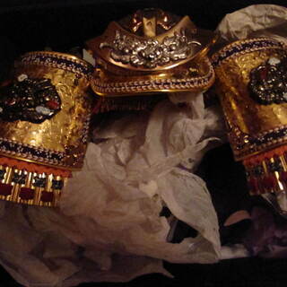 五月人形飾りセット、（オルゴール仕様屏風）美品