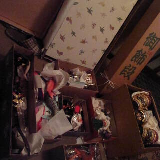 五月人形飾りセット、（オルゴール仕様屏風）美品