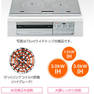 三菱 ビルドイン IHクッキングヒーター 3口