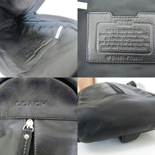 本物 COACH コーチ レザーリュック ブラック ワンショルダーバッグ