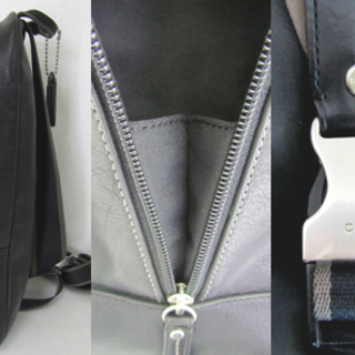 本物 COACH コーチ レザーリュック ブラック ワンショルダーバッグ