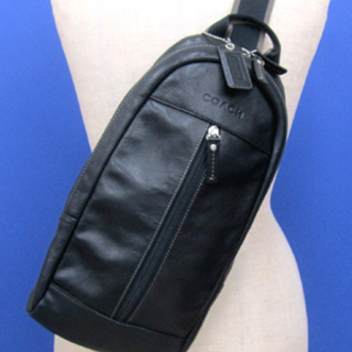 本物 COACH コーチ レザーリュック ブラック ワンショルダーバッグ