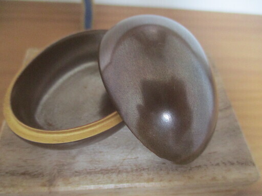 【未使用品茶道具香合】輪島塗　いぶし金色(smoked gold)香合　桐箱付