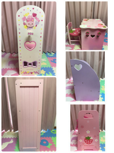 GW限定【マザーガーデン】野いちご うさもも 家具5点セット(机椅子