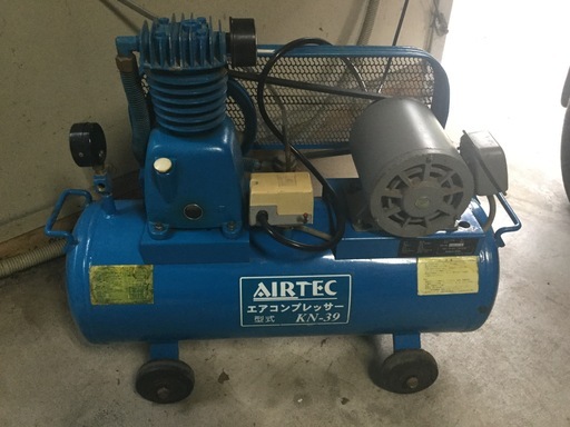 ナカトミ 三相200v エアーコンプレッサー ベルト新品交換済み 農作業のお供に