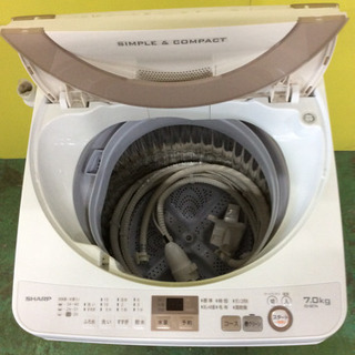 ファミリーにオススメ♪大型洗濯機  シャープ　 7.0kg　★送料・設置無料地域あり★