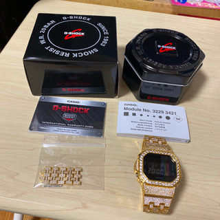 G-SHOCK カシ DW-5600 反転液晶 カスタム キュービックジルコニア
