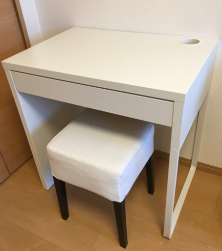 【受付終了】IKEA机＆椅子セット　ホワイト