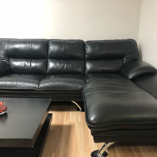 高級感のあるL字レザーソファ【3人掛け】