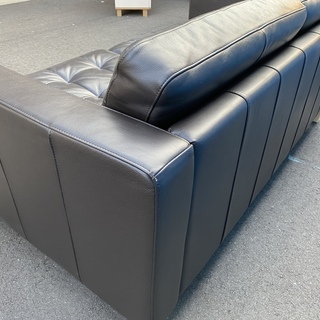 IKEA イケア ソファ 本革 2人掛け 2P ダークブラウン 中古品