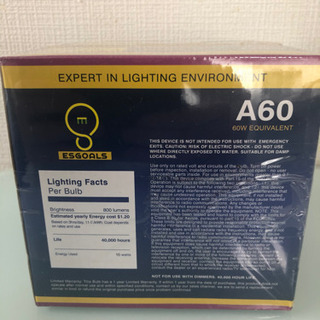 [新品] LED電球,ESGOALS E26口金 60W形相当 ...