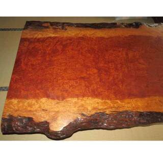 中古 一枚板 ローテーブル 座卓テーブル　 　幅１８１．８　　奥行１１５　　高さ３４（３７．７）　 （ｃｍ）