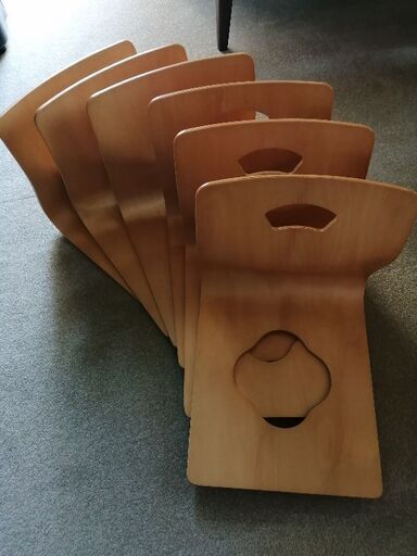 木製座椅 昭和レトロ 旅館 和室 6脚セット 木製合板 座椅子 旅館