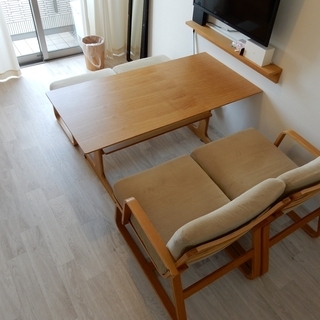 無印良品 リビングでもダイニングでもつかえるテーブル ＆ ソファチェア ＆ ベンチ