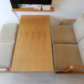 無印良品 リビングでもダイニングでもつかえるテーブル ＆ ソファチェア ＆ ベンチ