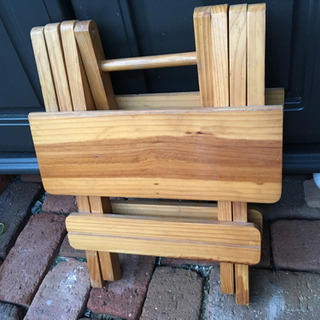 折り畳み　椅子　テーブル　台　木製