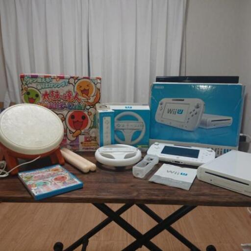 ★取引中★Wii U本体+ハンドル+太鼓の達人ソフト(太鼓\u0026バチセット)