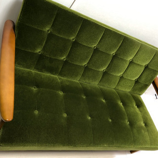 【即引渡し可能】クリーナー付　カリモク60 Kチェア 2シーター　モケットグリーン 即引渡し可能】クリーナー付 カリモク60 Kチェア 2シーター モケット