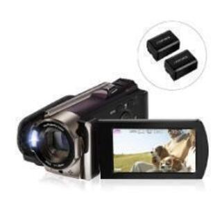 【新品未使用】ビデオカメラ HD SDカード　2バッテリー①