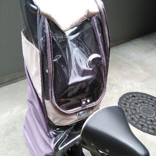 ママチャリ 座席付自転車 ふらっか〜ずシュシュ ダークオリーブ 前カゴ