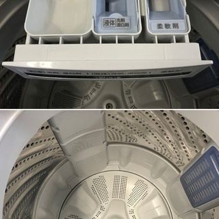 美品【 Panasonic 】パナソニック エコナビ搭載 洗濯7.0㎏ 全自動洗濯機 すっきりフロント クリーンで高級感のあるフラットフェイス NA-FA70H3