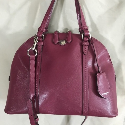 COACHコーチ ボルドーレザー 2way斜めがけ ショルダートートバッグ アルマ クロスボディ
