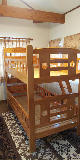 (交渉中) 奥本木工所 二段ベッド 天然木